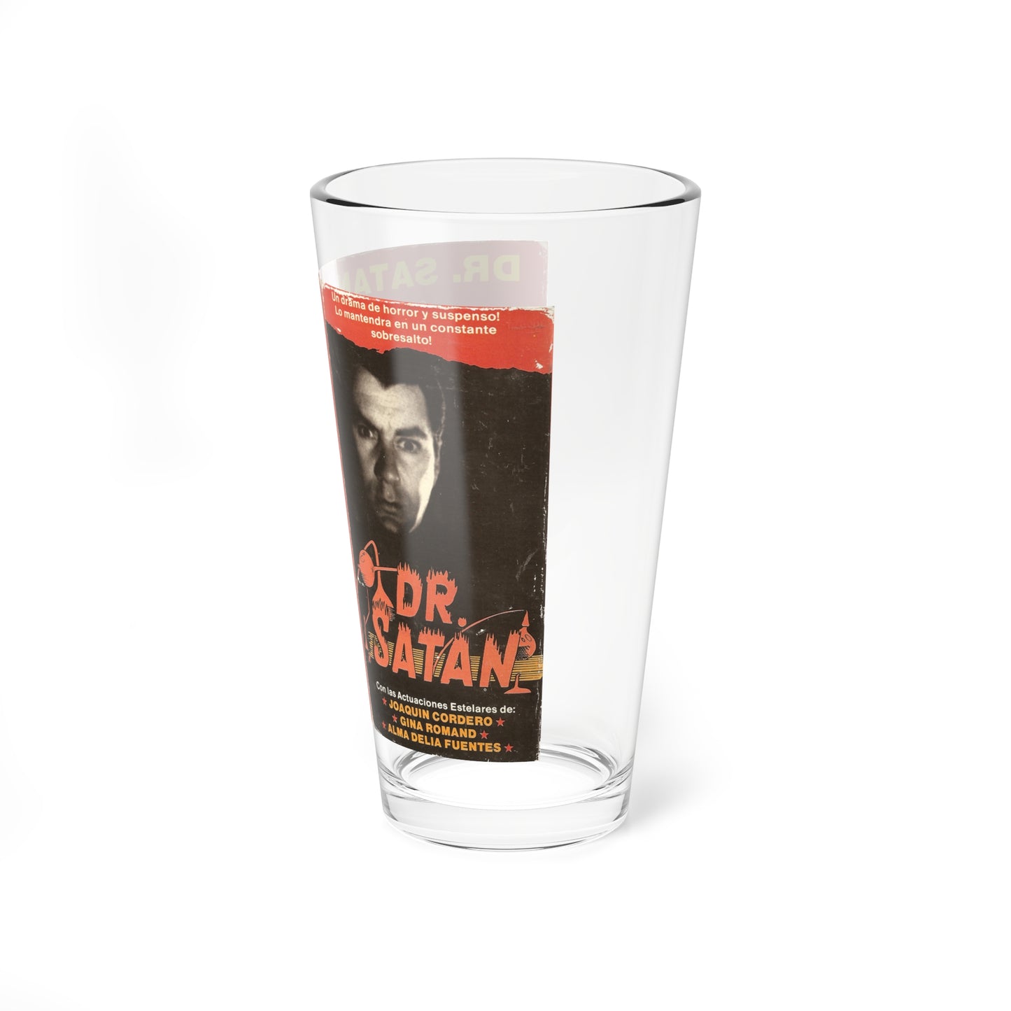 DR SATAN (VHS COVER) Pint Glass 16oz-Go Mug Yourself