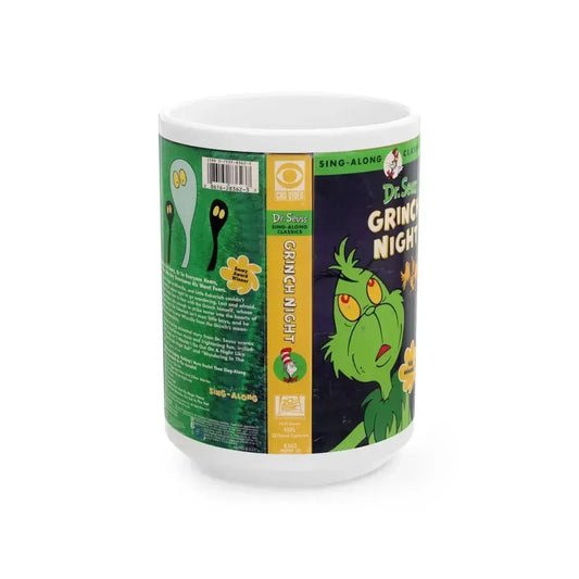 DR SEUSS GRINCH NIGHT (VHS COVER) - White Coffee Mug 15oz - Go Mug Yourself