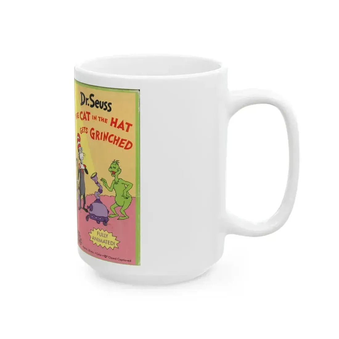 DR SEUSS THE CAT IN THE HAT GETS GRINCHED (VHS COVER) - White Coffee Mug - Go Mug Yourself