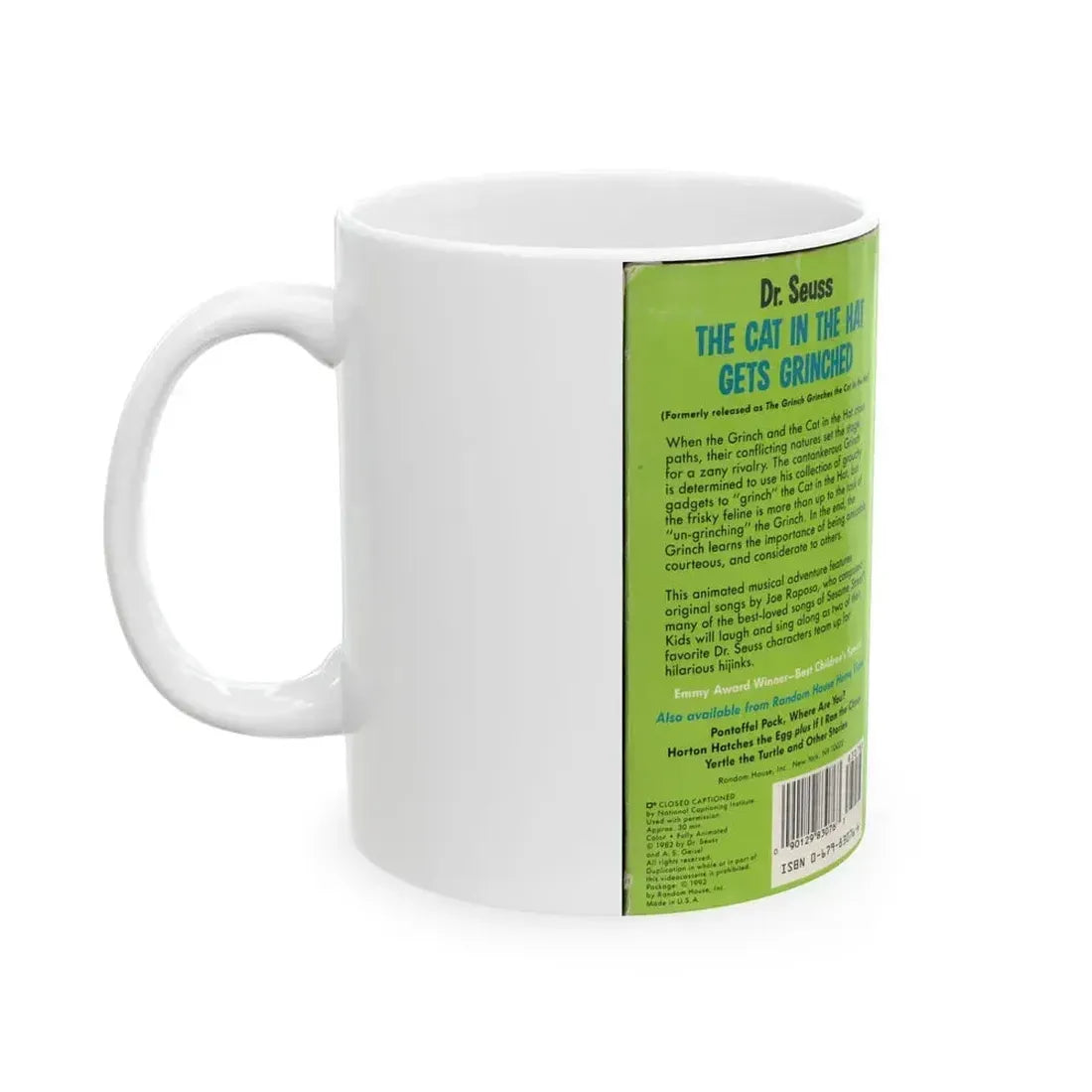 DR SEUSS THE CAT IN THE HAT GETS GRINCHED (VHS COVER) - White Coffee Mug - Go Mug Yourself