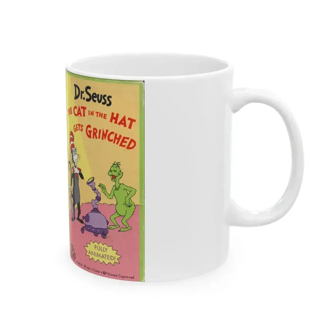 DR SEUSS THE CAT IN THE HAT GETS GRINCHED (VHS COVER) - White Coffee Mug - Go Mug Yourself