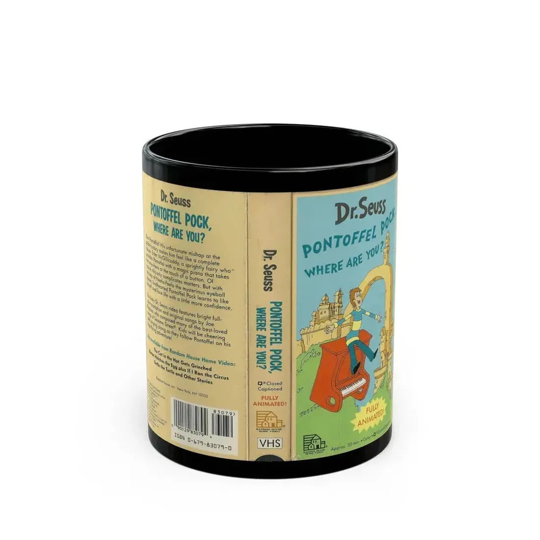DR SEUSSS PONTOFFEL POCK WHRE ARE YOU (VHS COVER) - Black Coffee Mug 11oz - Go Mug Yourself