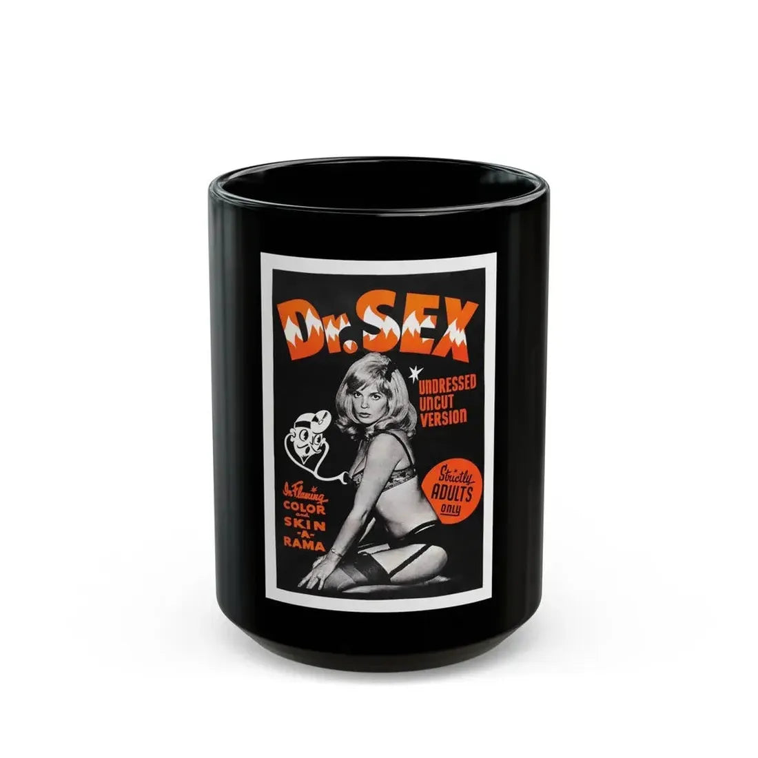 DR. SEX 1964 Movie Poster - Black Coffee Mug 15oz - Go Mug Yourself