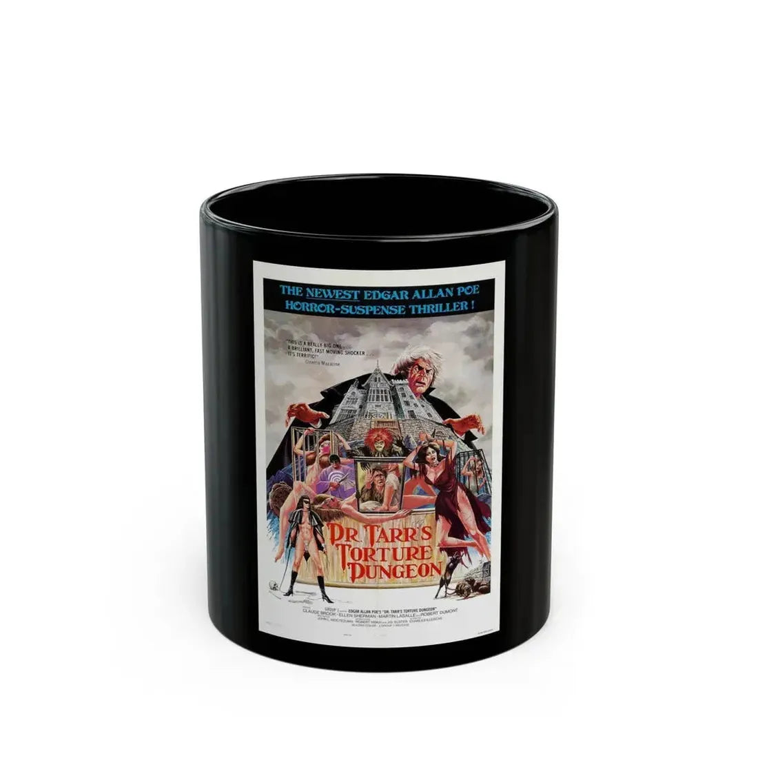 DR. TARR'S TORTURE DUNGEON 1973 Movie Poster - Black Coffee Mug 11oz - Go Mug Yourself