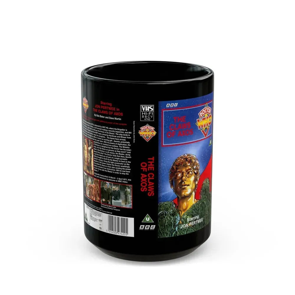 DR WHO THE CLAWS OF AXOS (VHS COVER) - Black Coffee Mug 15oz - Go Mug Yourself