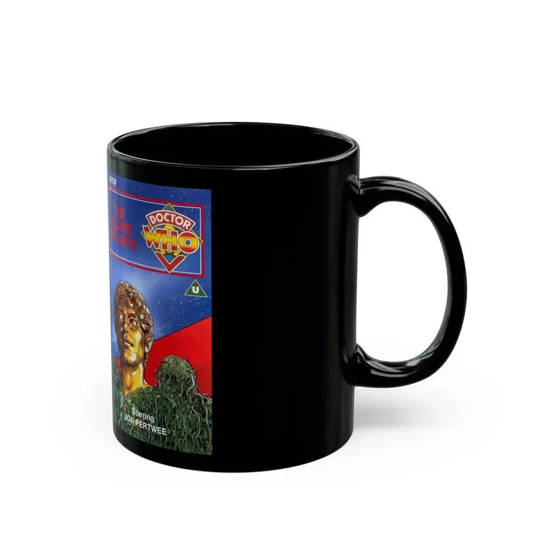 DR WHO THE CLAWS OF AXOS (VHS COVER) - Black Coffee Mug - Go Mug Yourself