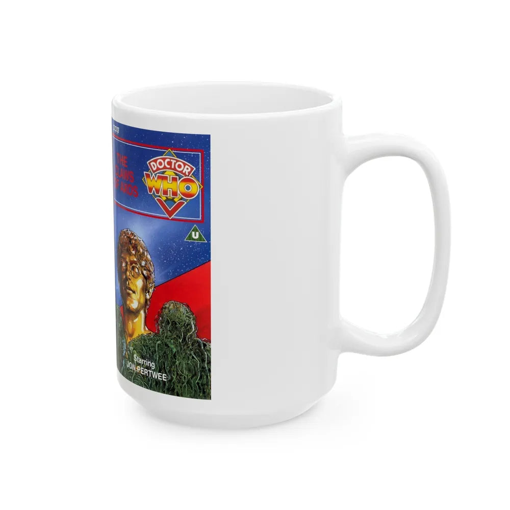 DR WHO THE CLAWS OF AXOS (VHS COVER) - White Coffee Mug-Go Mug Yourself