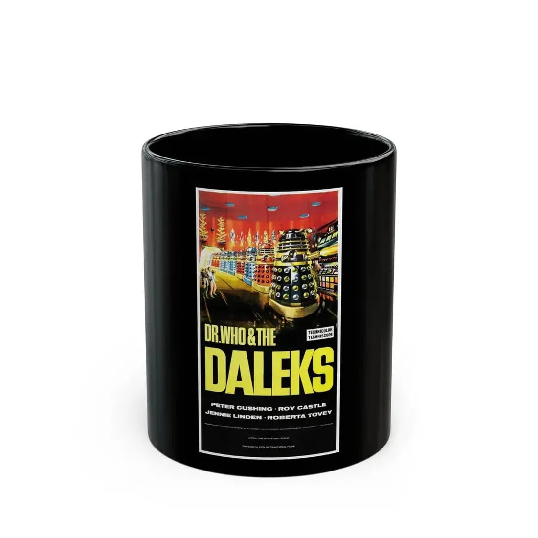 DR. WHO & THE DALEKS 1965 Movie Poster - Black Coffee Mug 11oz - Go Mug Yourself