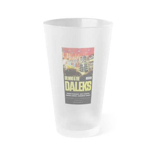 DR. WHO & THE DALEKS 1965 Movie Poster - Frosted Pint Glass 16oz 16oz Frosted - Go Mug Yourself