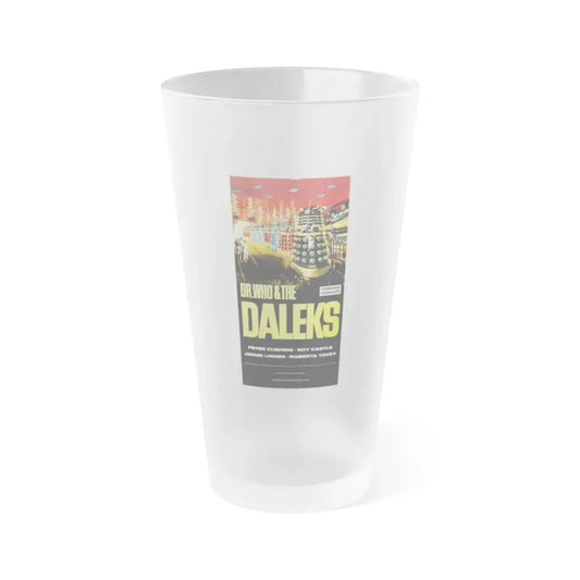 DR. WHO & THE DALEKS 1965 Movie Poster - Frosted Pint Glass 16oz 16oz Frosted - Go Mug Yourself