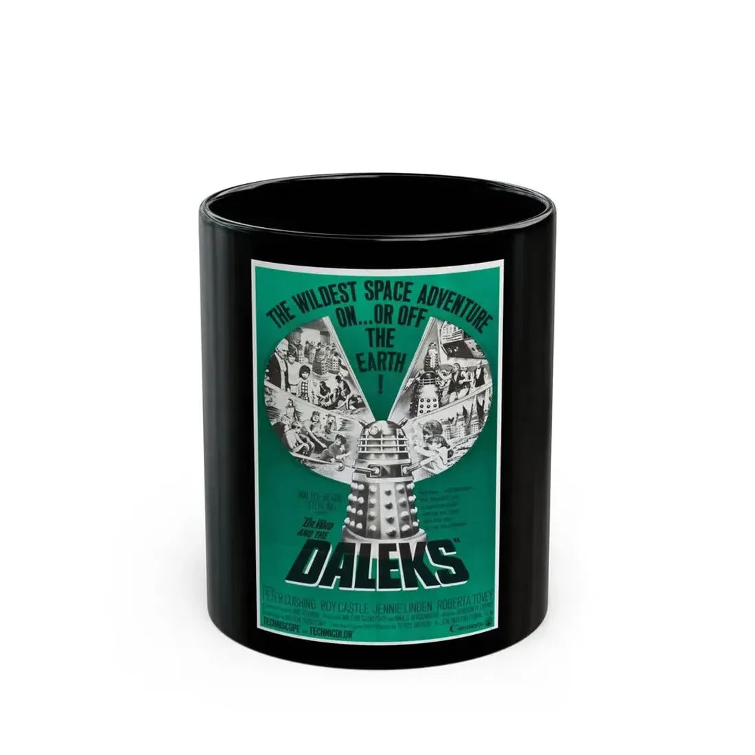 DR. WHO & THE DALEKS (2) 1965 Movie Poster - Black Coffee Mug 11oz - Go Mug Yourself