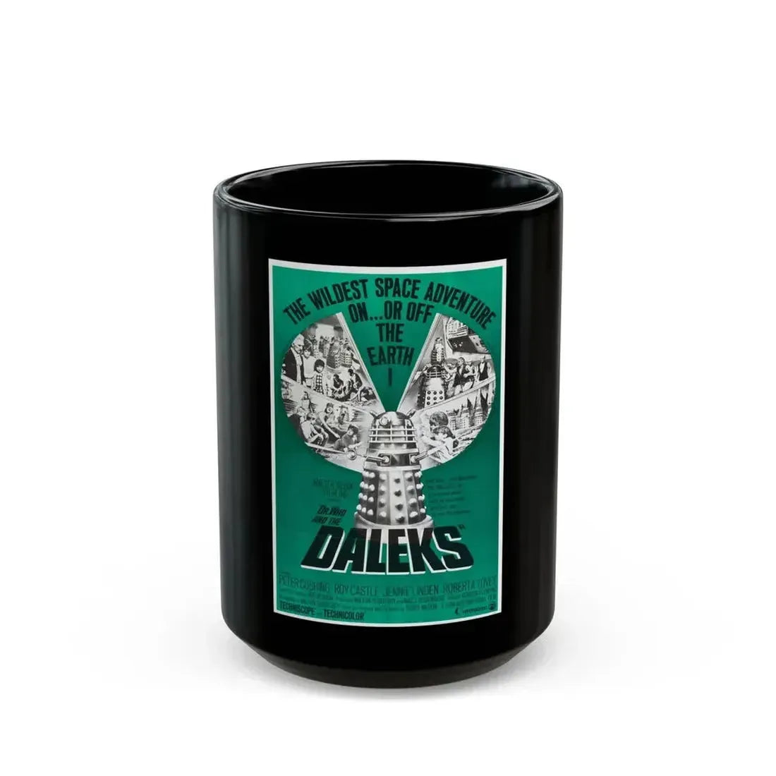 DR. WHO & THE DALEKS (2) 1965 Movie Poster - Black Coffee Mug 15oz - Go Mug Yourself