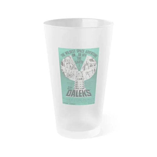 DR. WHO & THE DALEKS (2) 1965 Movie Poster - Frosted Pint Glass 16oz 16oz Frosted - Go Mug Yourself