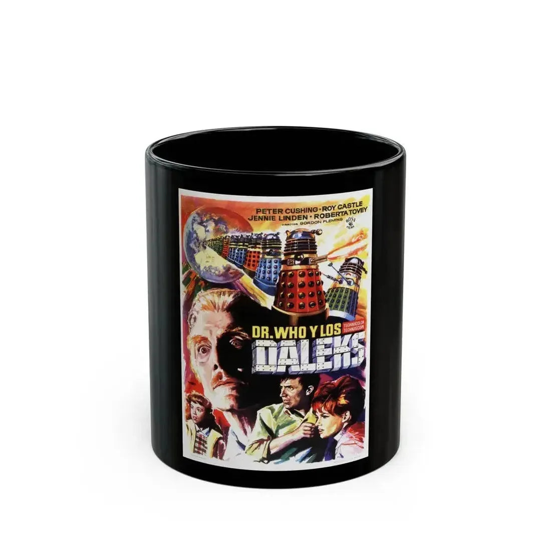 DR. WHO & THE DALEKS (SPANISH) 1965 Movie Poster - Black Coffee Mug 11oz - Go Mug Yourself