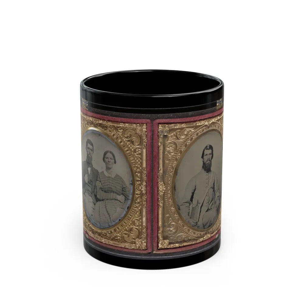 Dr. Alexander Harris Of 15th Virginia Infantry Regiment In Uniform And Dr. Harris With His Wife After The War (U.S. Civil War) Black Coffee Mug-11oz-Go Mug Yourself