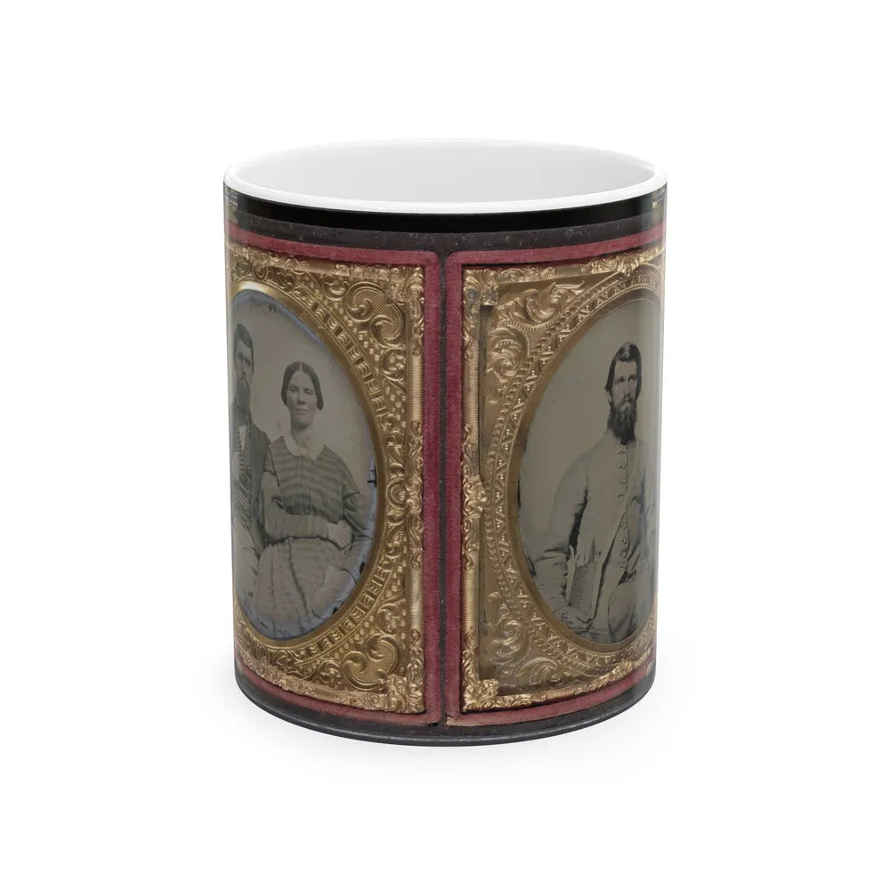 Dr. Alexander Harris Of 15th Virginia Infantry Regiment In Uniform And Dr. Harris With His Wife After The War (U.S. Civil War) White Coffee Mug-11oz-Go Mug Yourself