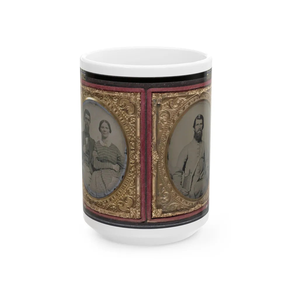 Dr. Alexander Harris Of 15th Virginia Infantry Regiment In Uniform And Dr. Harris With His Wife After The War (U.S. Civil War) White Coffee Mug-15oz-Go Mug Yourself