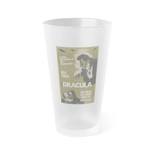 DRACULA 1931 Movie Poster - Frosted Pint Glass 16oz-16oz-Frosted-Go Mug Yourself