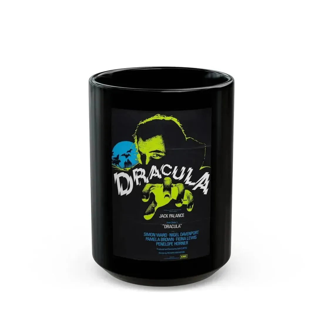DRACULA 1973 Movie Poster - Black Coffee Mug 15oz - Go Mug Yourself