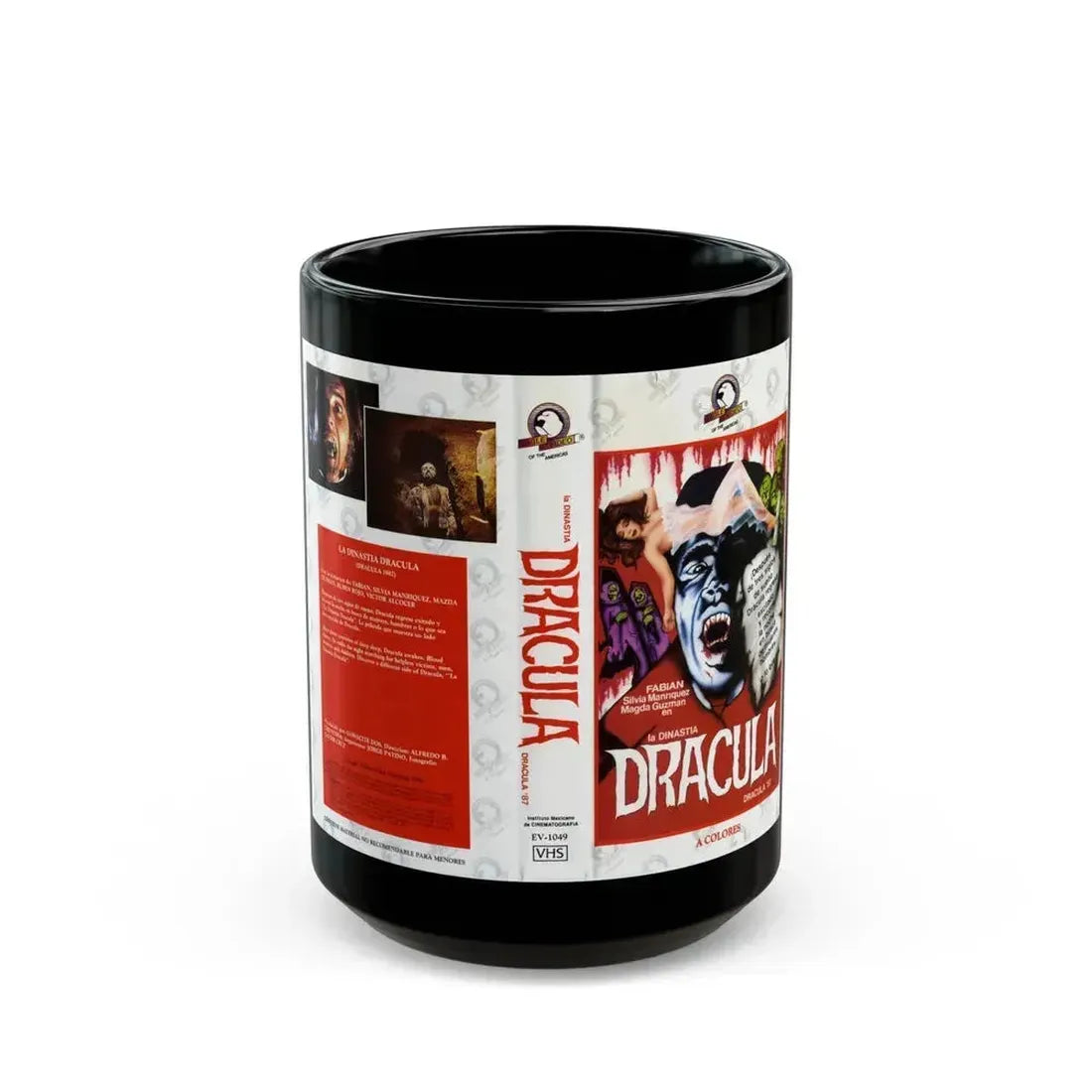 DRACULA 87 (VHS COVER) - Black Coffee Mug 15oz - Go Mug Yourself