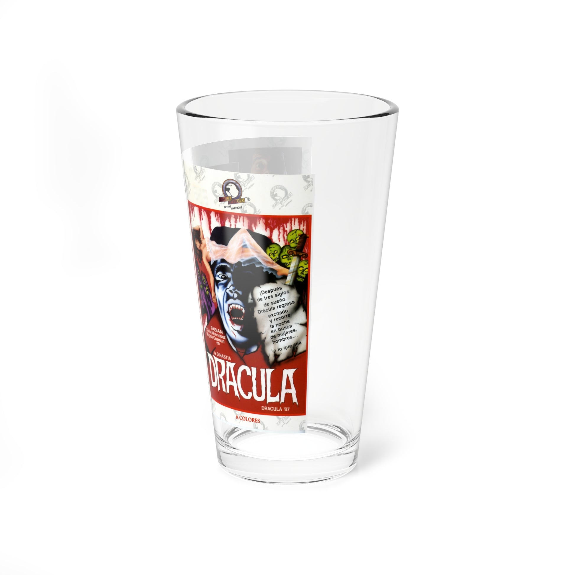 DRACULA 87 (VHS COVER) Pint Glass 16oz-Go Mug Yourself