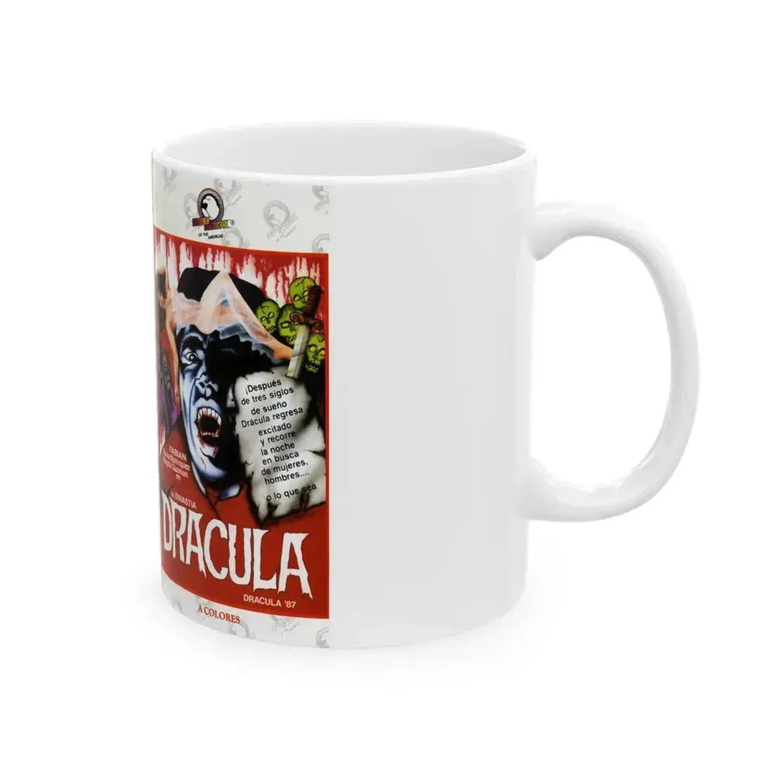 DRACULA 87 (VHS COVER) - White Coffee Mug - Go Mug Yourself