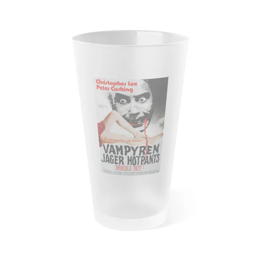 DRACULA A.D. 1972 (DANISH) Movie Poster - Frosted Pint Glass 16oz-16oz-Frosted-Go Mug Yourself