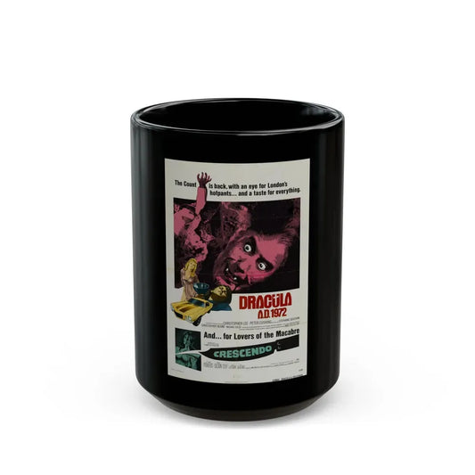 DRACULA A.D. 1972 + CRESCENDO Movie Poster - Black Coffee Mug 15oz - Go Mug Yourself