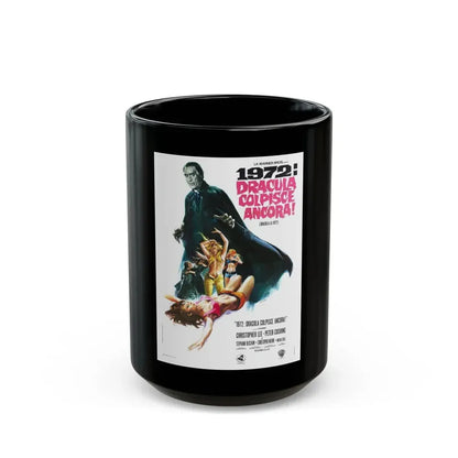 DRACULA A.D. 1972 (ITALIAN) Movie Poster - Black Coffee Mug 15oz - Go Mug Yourself
