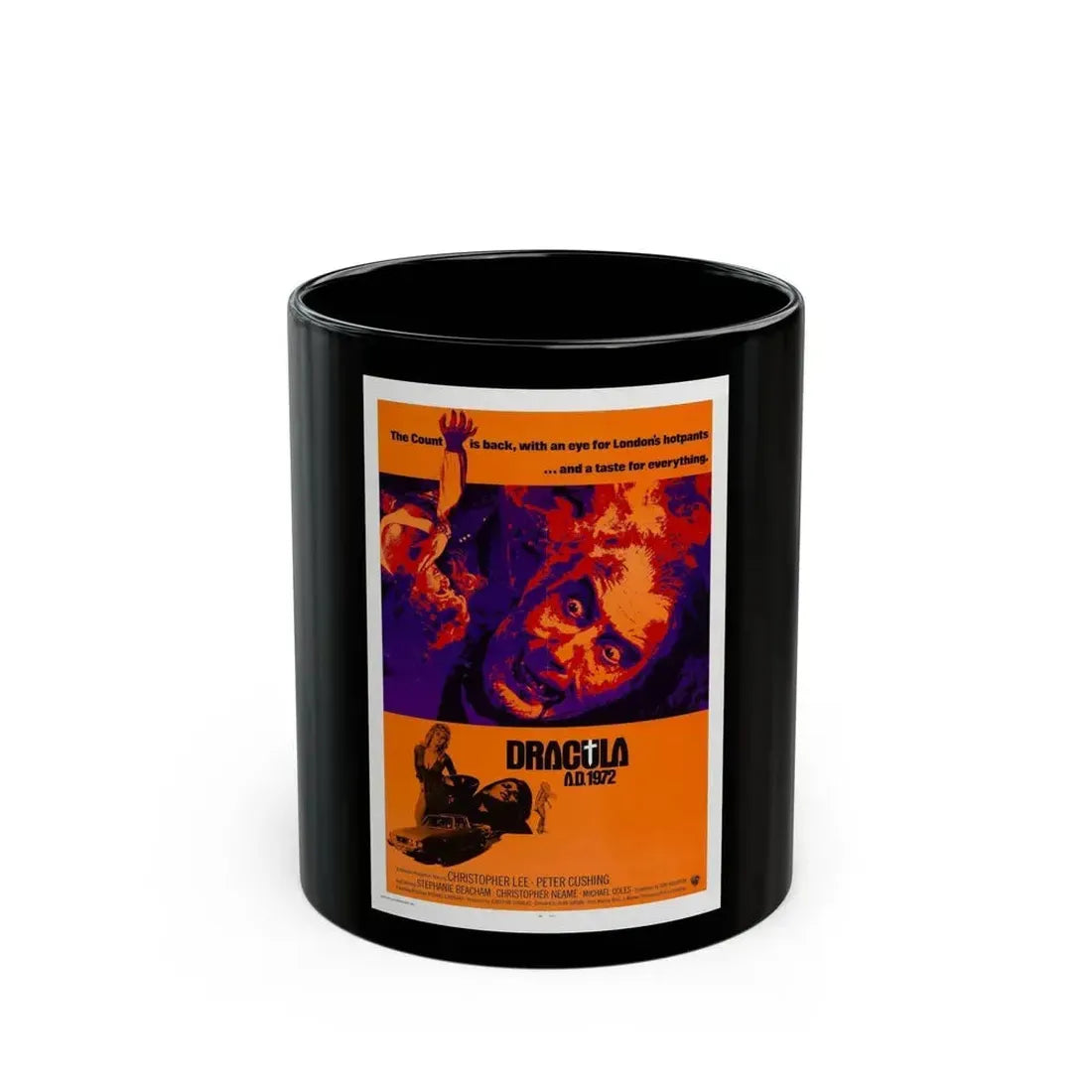 DRACULA A.D. 1972 Movie Poster - Black Coffee Mug 11oz - Go Mug Yourself