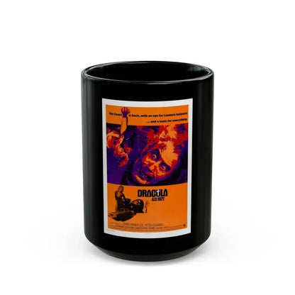 DRACULA A.D. 1972 Movie Poster - Black Coffee Mug 15oz - Go Mug Yourself