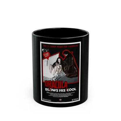 DRACULA BLOWS HIS COOL 1979 Movie Poster - Black Coffee Mug 11oz - Go Mug Yourself