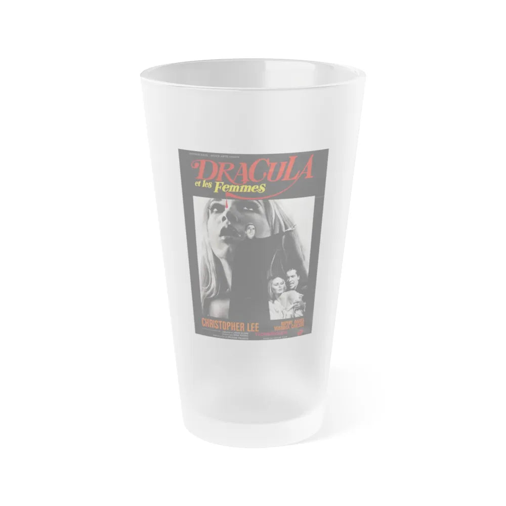 DRACULA HAS RISEN FROM THE GRAVE (FRENCH) 1968 Movie Poster - Frosted Pint Glass 16oz-16oz-Frosted-Go Mug Yourself