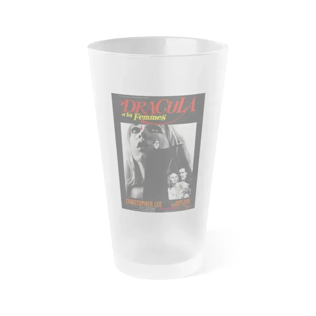 DRACULA HAS RISEN FROM THE GRAVE (FRENCH) 1968 Movie Poster - Frosted Pint Glass 16oz 16oz Frosted - Go Mug Yourself