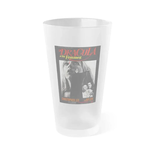 DRACULA HAS RISEN FROM THE GRAVE (FRENCH) 1968 Movie Poster - Frosted Pint Glass 16oz 16oz Frosted - Go Mug Yourself