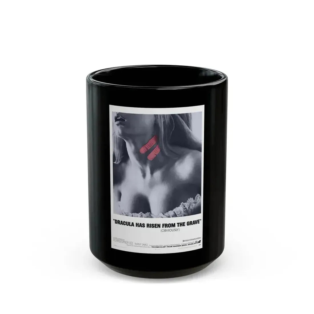 DRACULA HAS RISEN FROM THE GRAVE (TEASER) 1968 Movie Poster - Black Coffee Mug 15oz - Go Mug Yourself