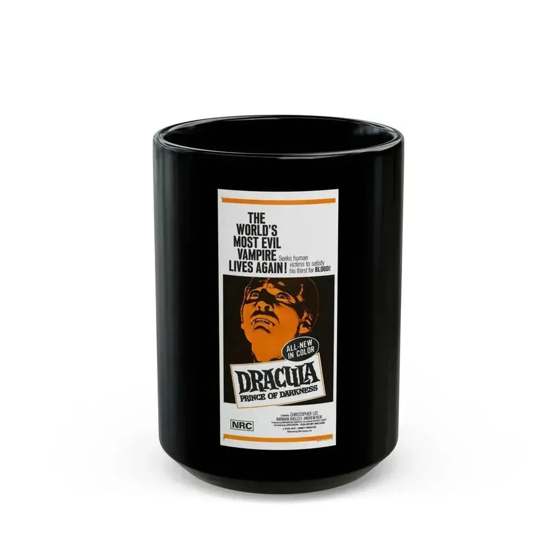 DRACULA PRINCE OF DARKNESS 1966 Movie Poster - Black Coffee Mug 15oz - Go Mug Yourself