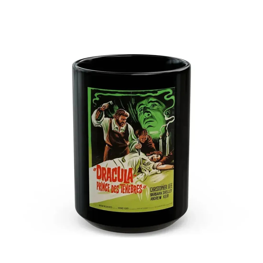 DRACULA PRINCE OF DARKNESS (FRENCH) 3 1966 Movie Poster - Black Coffee Mug 15oz - Go Mug Yourself