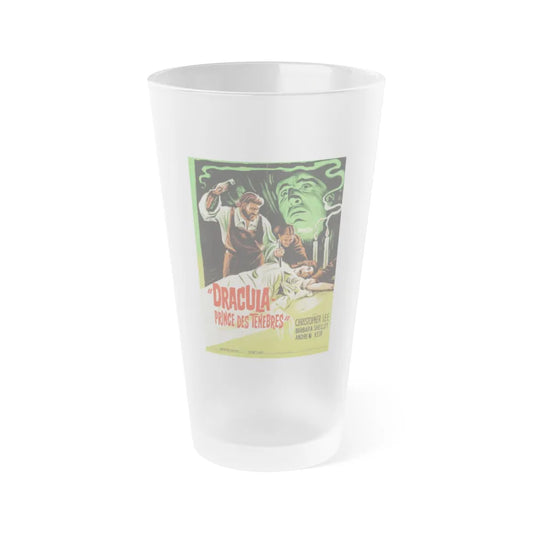 DRACULA PRINCE OF DARKNESS (FRENCH) 3 1966 Movie Poster - Frosted Pint Glass 16oz-16oz-Frosted-Go Mug Yourself