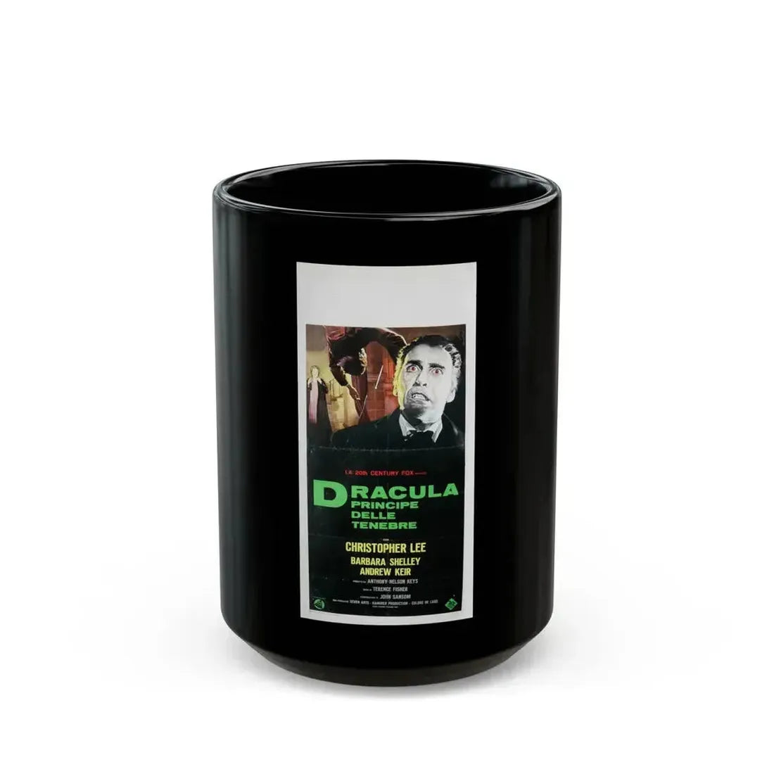 DRACULA PRINCE OF DARKNESS (ITALIAN) 2 1966 Movie Poster - Black Coffee Mug 15oz - Go Mug Yourself