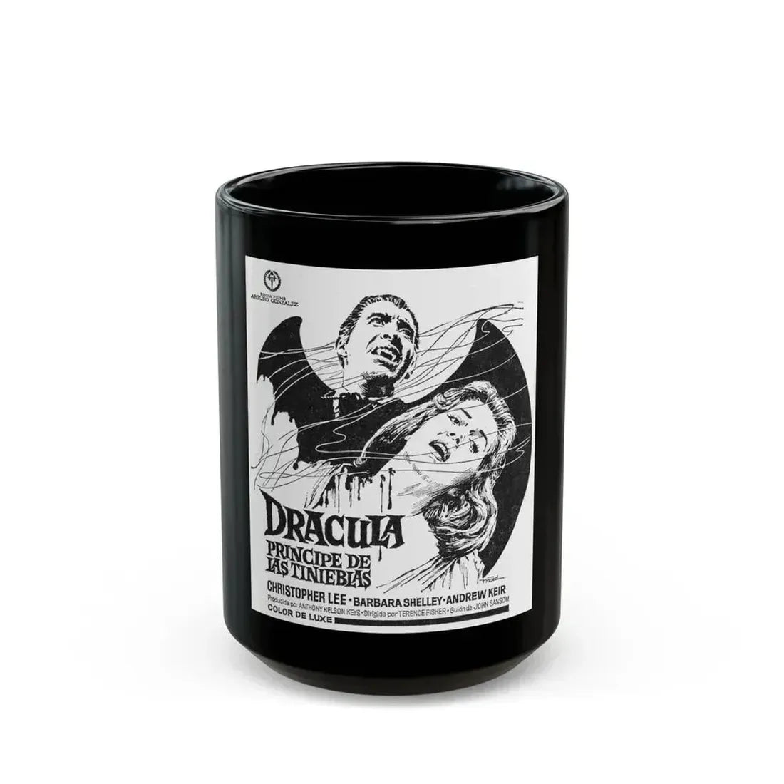 DRACULA PRINCE OF DARKNESS (SPANISH) 2 1966 Movie Poster - Black Coffee Mug 15oz - Go Mug Yourself