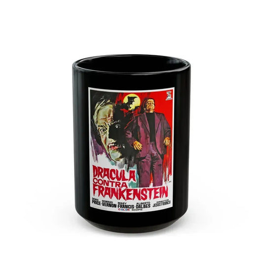 DRACULA, PRISONER OF FRANKENSTEIN 1972 Movie Poster - Black Coffee Mug 15oz - Go Mug Yourself