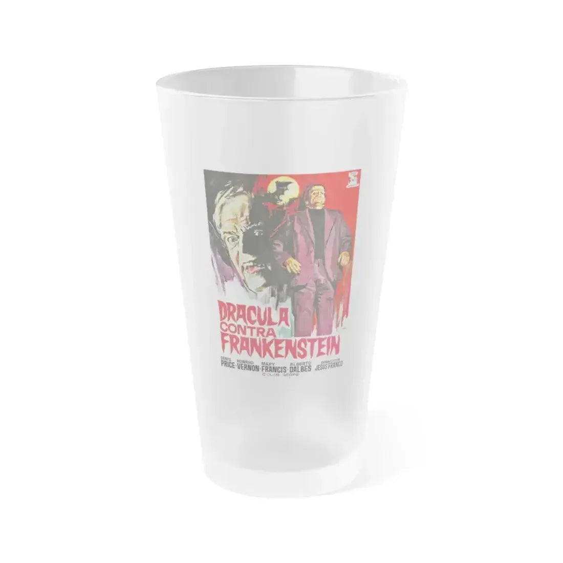 DRACULA, PRISONER OF FRANKENSTEIN 1972 Movie Poster - Frosted Pint Glass 16oz 16oz Frosted - Go Mug Yourself
