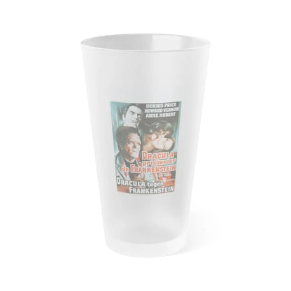 DRACULA, PRISONER OF FRANKENSTEIN (BELGIAN) 1972 Movie Poster - Frosted Pint Glass 16oz-16oz-Frosted-Go Mug Yourself