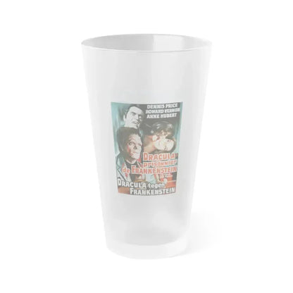 DRACULA, PRISONER OF FRANKENSTEIN (BELGIAN) 1972 Movie Poster - Frosted Pint Glass 16oz 16oz Frosted - Go Mug Yourself