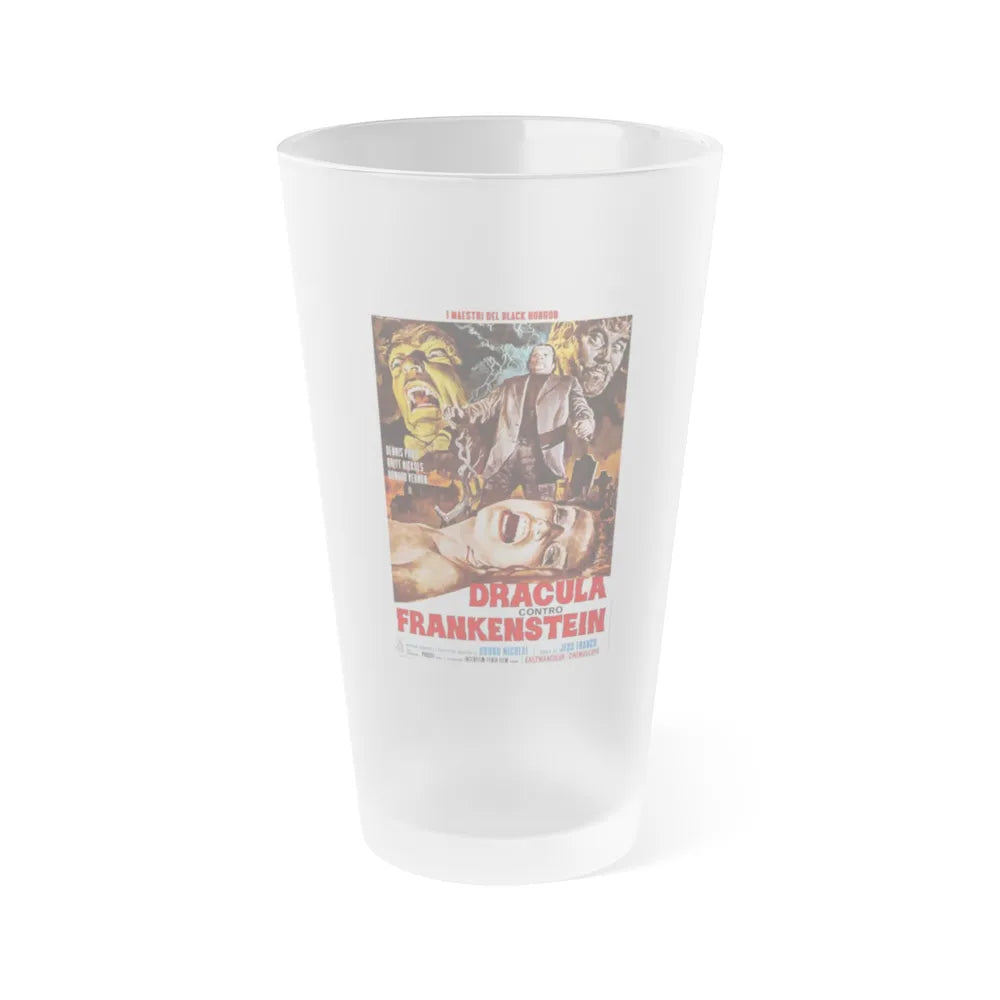 DRACULA, PRISONER OF FRANKENSTEIN (ITALIAN) 1972 Movie Poster - Frosted Pint Glass 16oz-16oz-Frosted-Go Mug Yourself