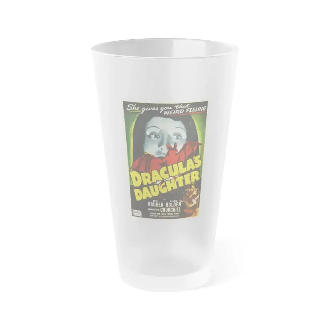 DRACULA'S DAUGHTER 1936 Movie Poster - Frosted Pint Glass 16oz 16oz Frosted - Go Mug Yourself