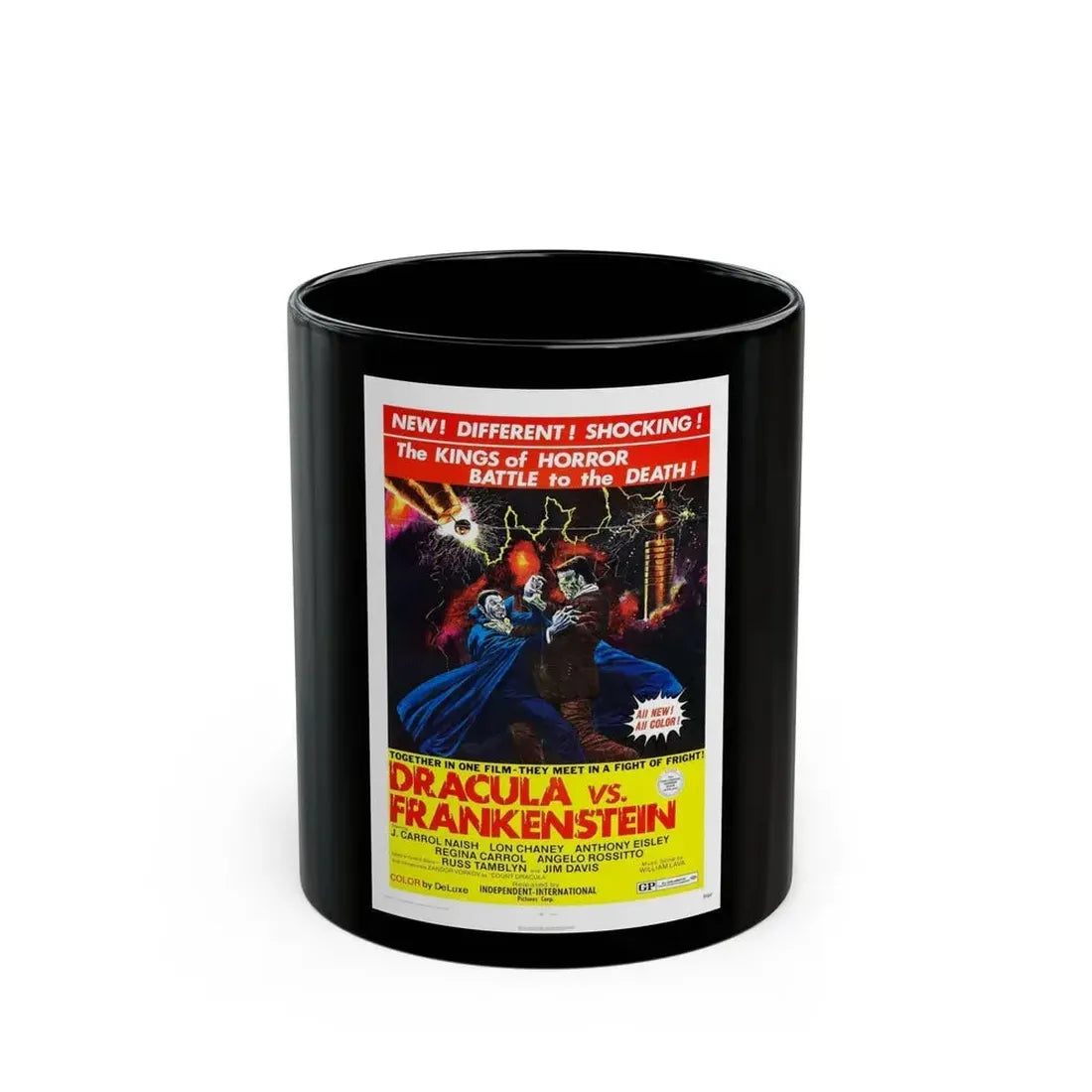 DRACULA VS. FRANKENSTEIN 1971 Movie Poster - Black Coffee Mug 11oz - Go Mug Yourself