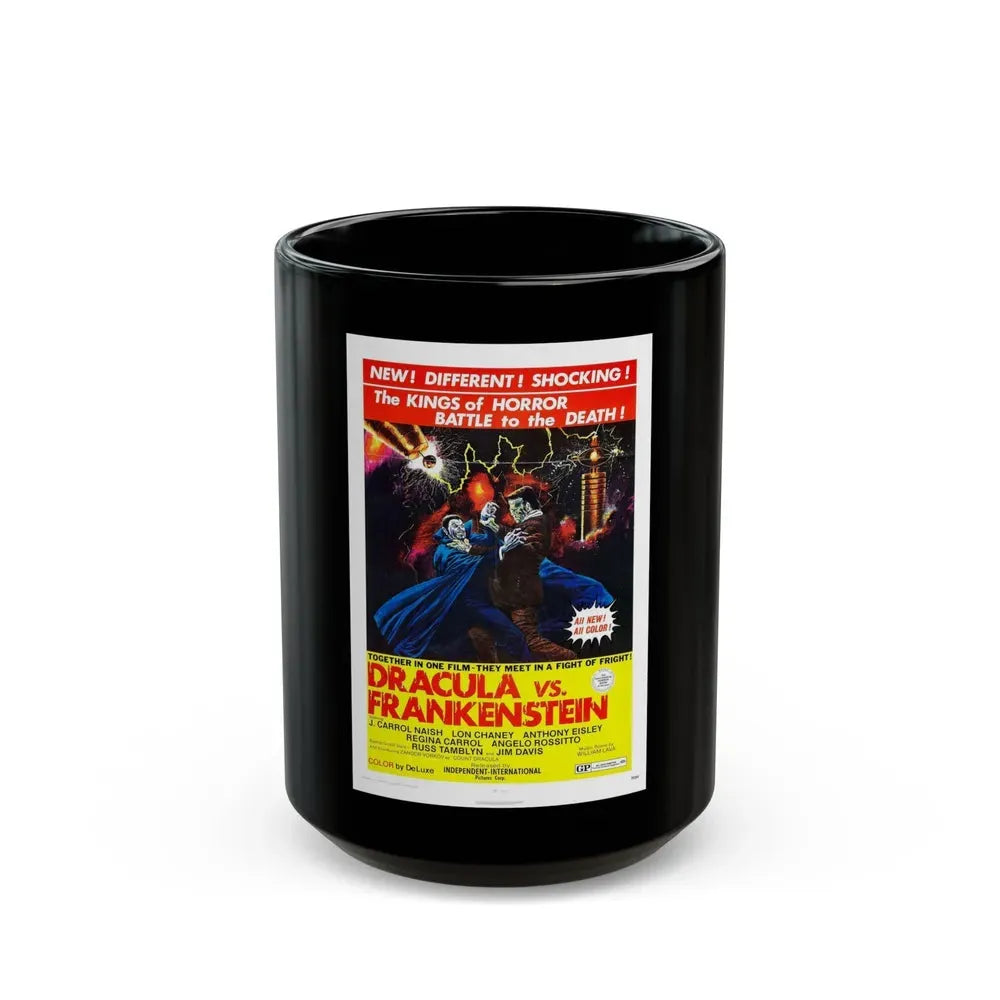 DRACULA VS. FRANKENSTEIN 1971 Movie Poster - Black Coffee Mug 15oz - Go Mug Yourself