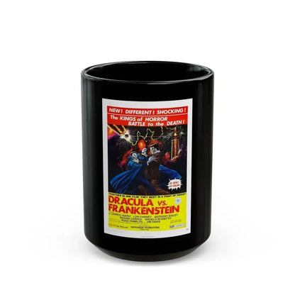 DRACULA VS. FRANKENSTEIN 1971 Movie Poster - Black Coffee Mug 15oz - Go Mug Yourself